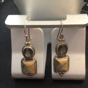 Silver smoky stone 9.25 Silver earrings